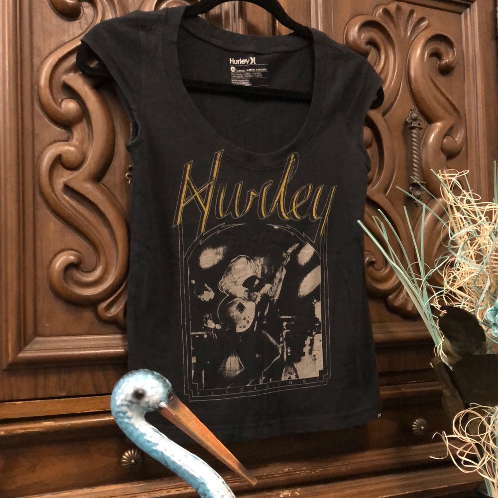 Hurley “Recordings” Short Sleeve Scoop Neck Tee